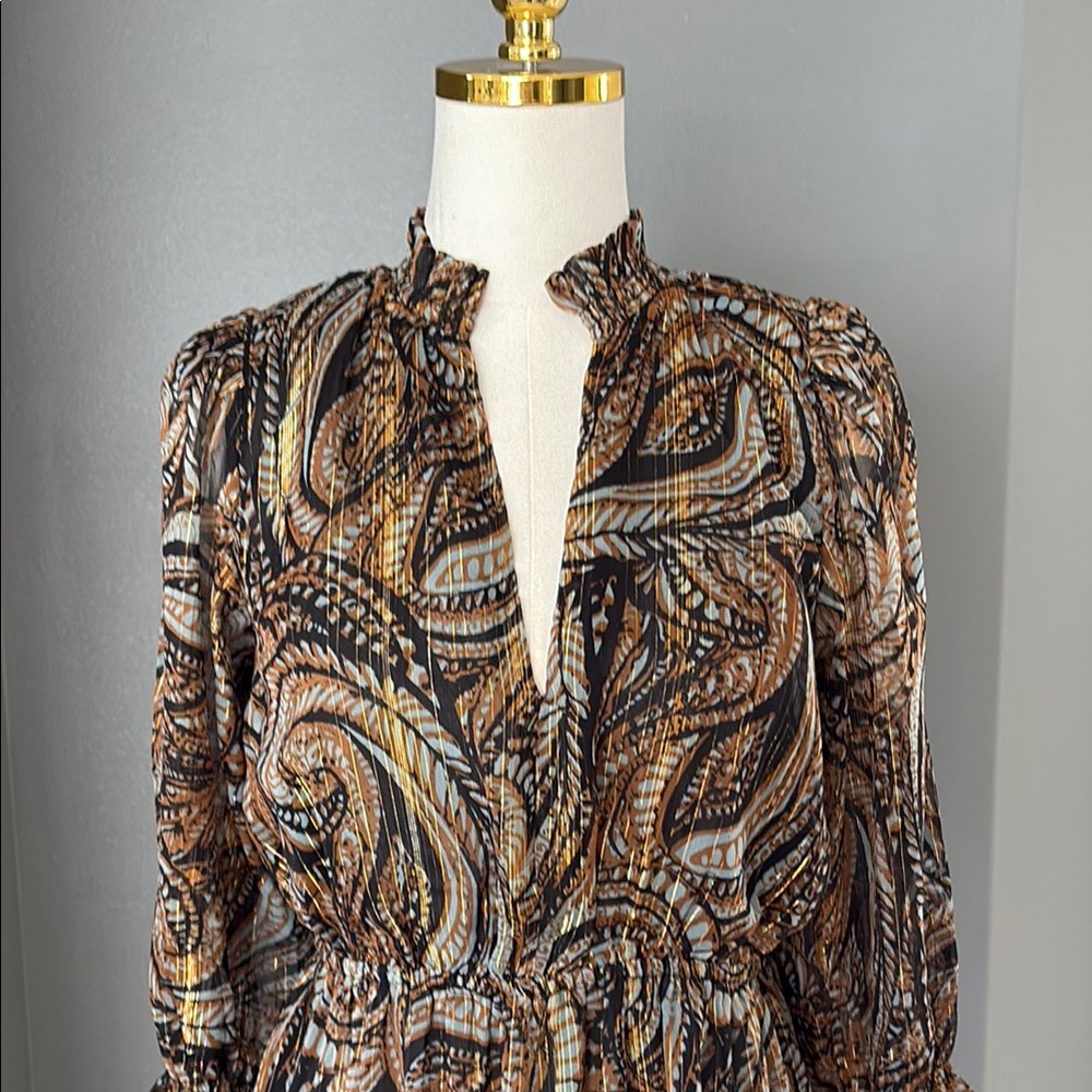 Elan Elegant Paisley Print Dress - Picture 5 of 5